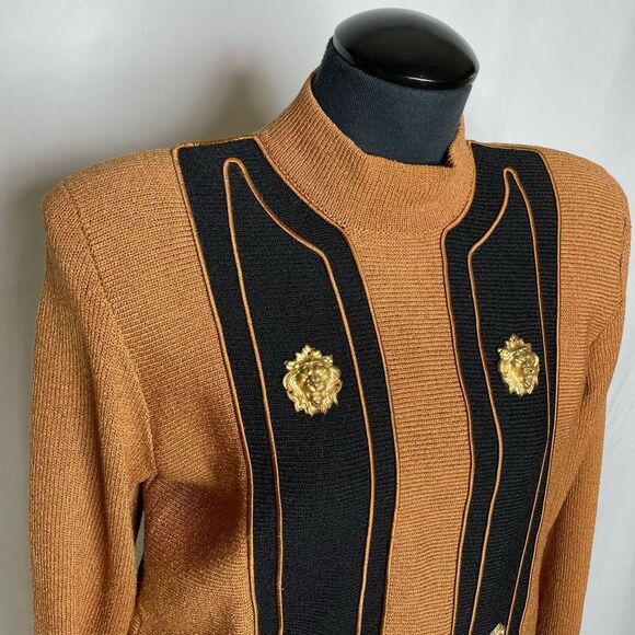 Vintage 80s Diane Delorean Wool Blend Knit Mock Neck Sweater - Women’s S - Picture 6 of 8
